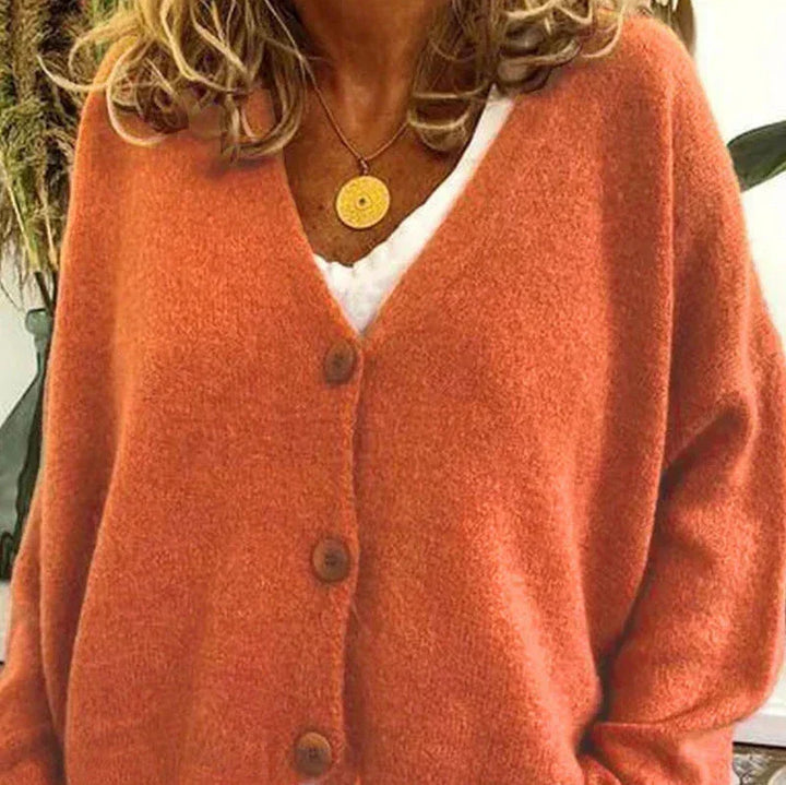 Women's V-Neck Cardigan with Button Front 9