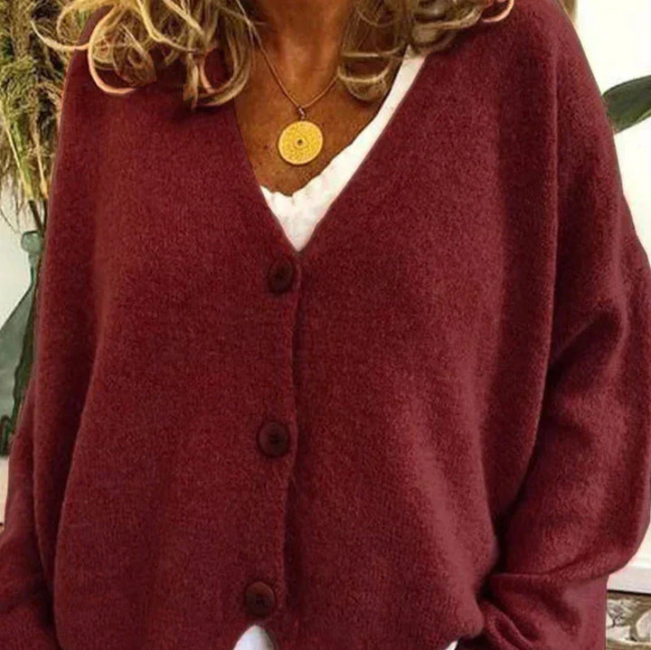 Women's V-Neck Cardigan with Button Front 11