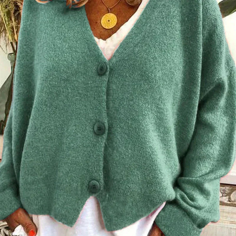 Women's V-Neck Cardigan with Button Front 4