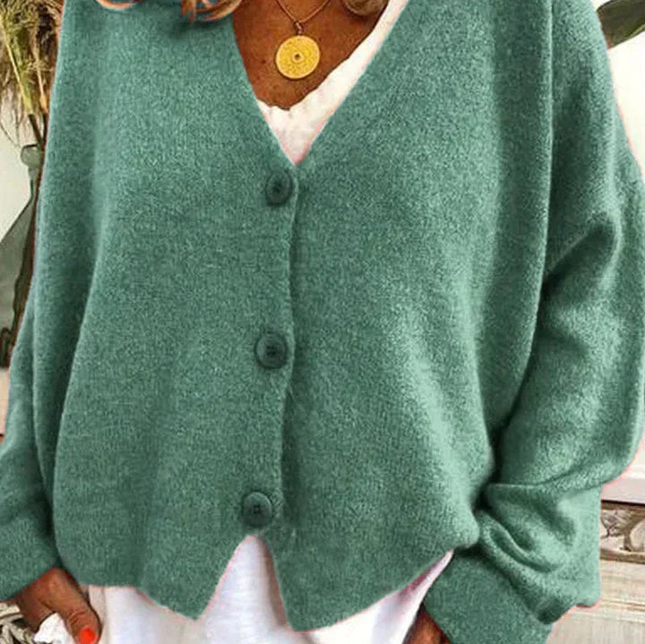 Women's V-Neck Cardigan with Button Front 4