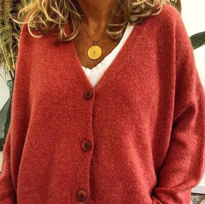 Women's V-Neck Cardigan with Button Front 6