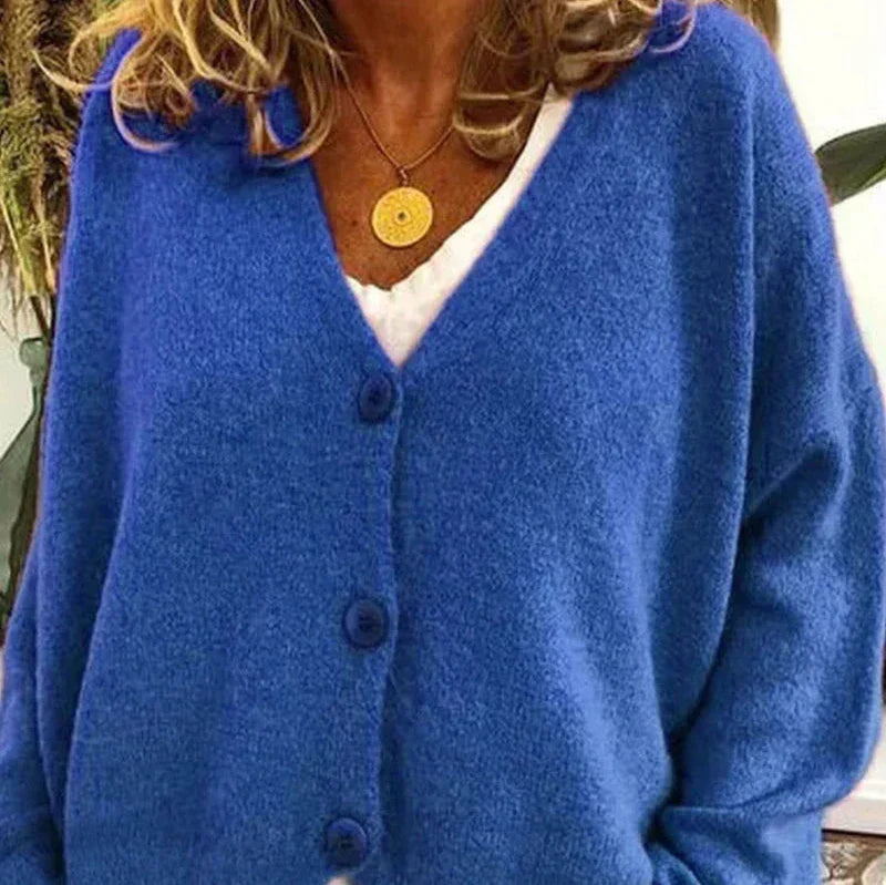 Women's V-Neck Cardigan with Button Front 8