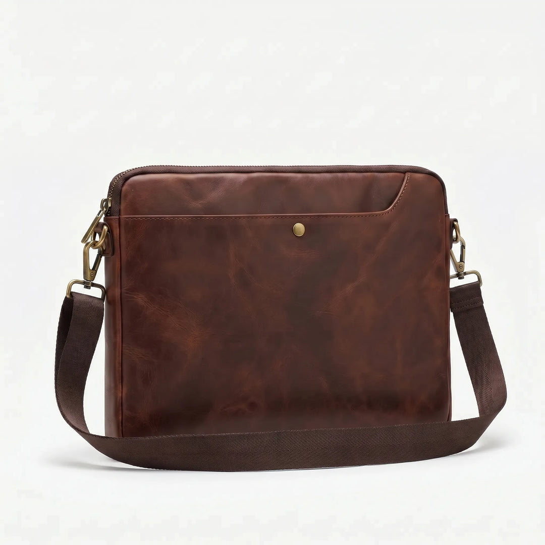 Structured Brown Laptop Bag - Aurelan