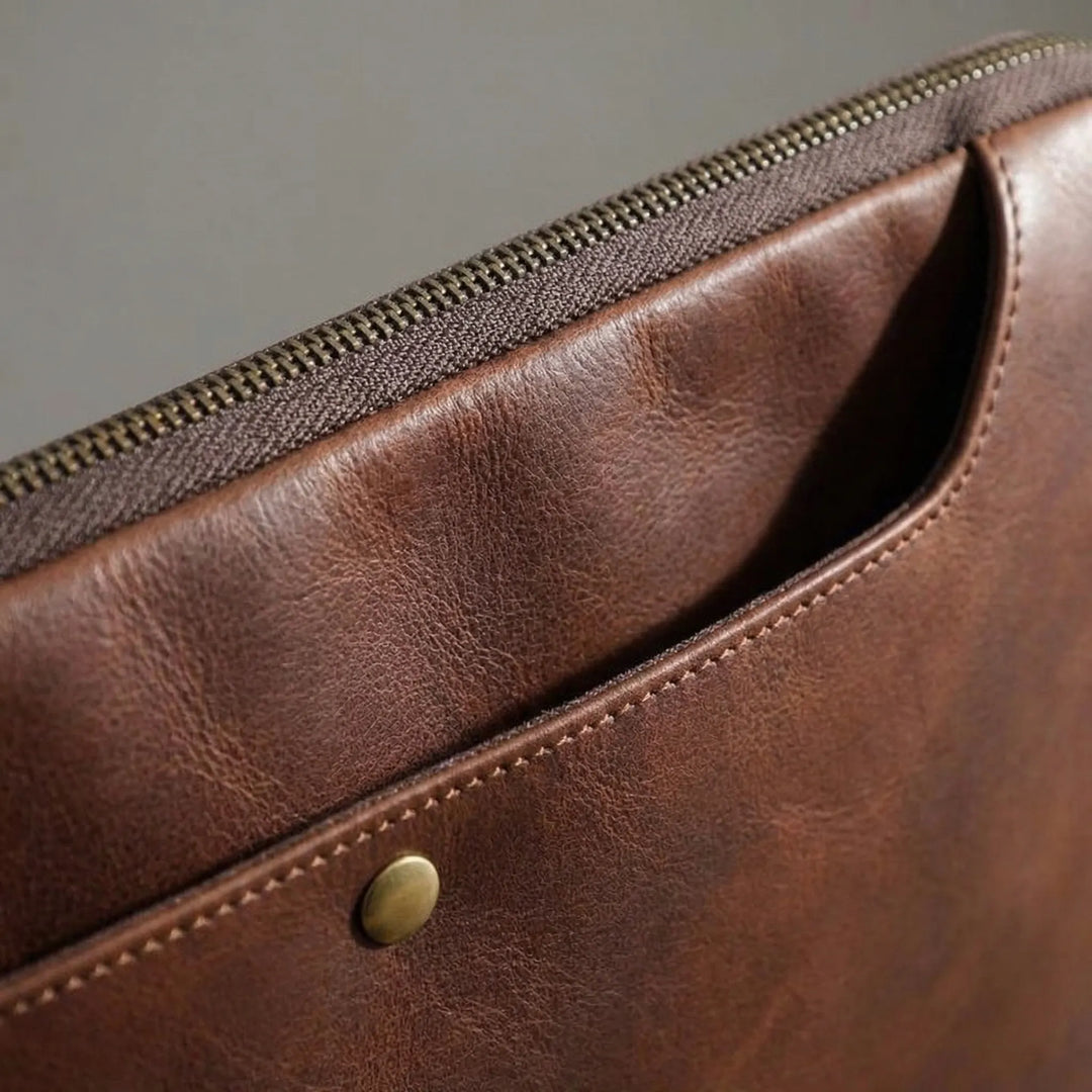 Structured Brown Laptop Bag - Aurelan