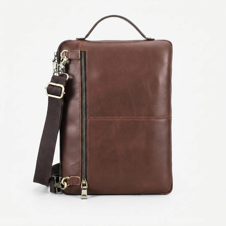 Structured Brown Laptop Bag - Aurelan