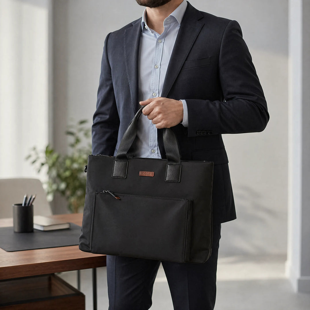 Structured Business Tote Bag - Lomier