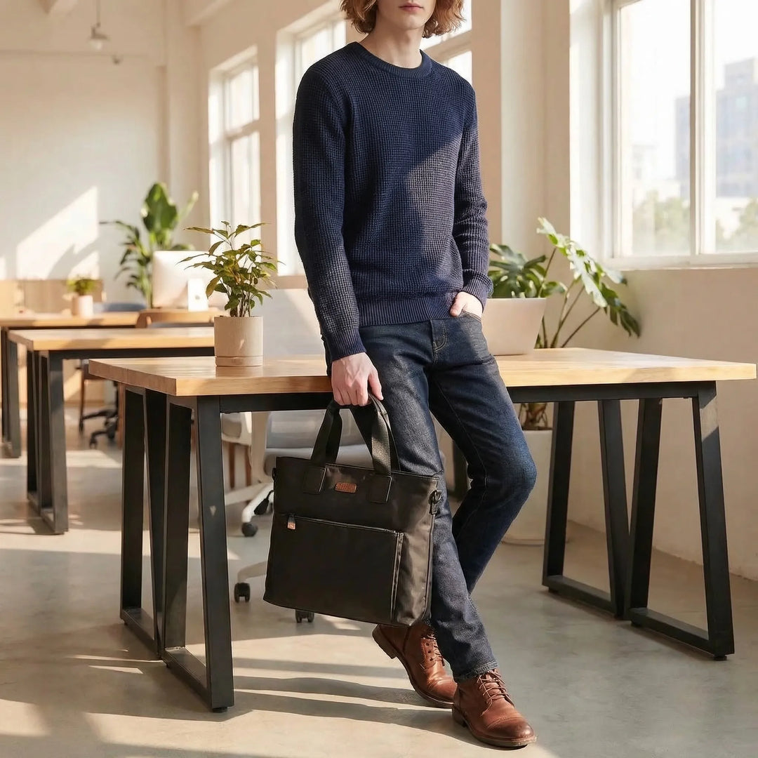 Structured Business Tote Bag - Lomier