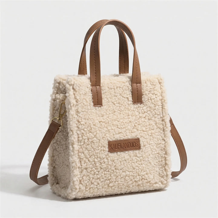 Structured Fluffy Tote Bag - Bouvella