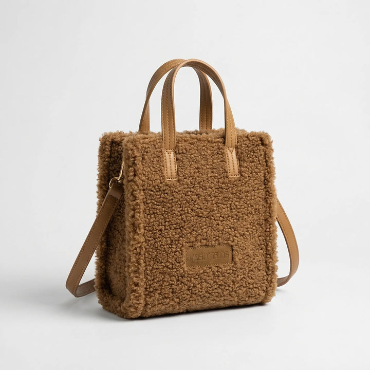 Structured Fluffy Tote Bag - Bouvella