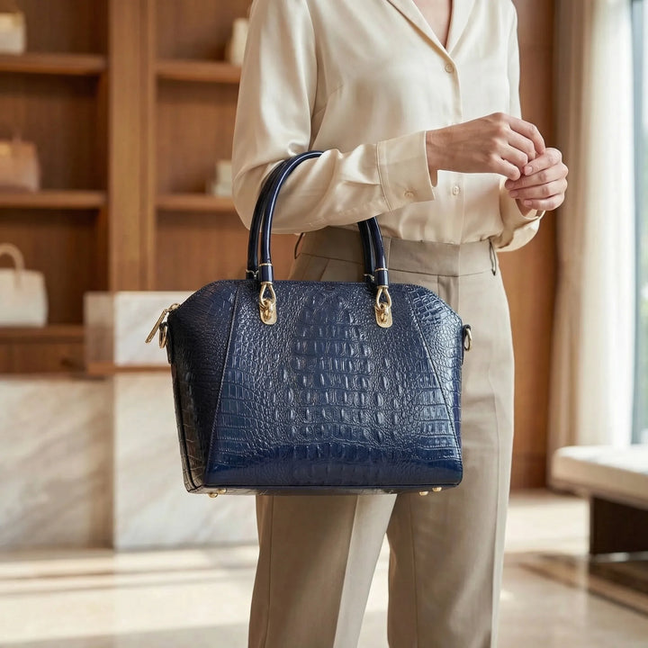 Structured Glossy Handbag - Vellara