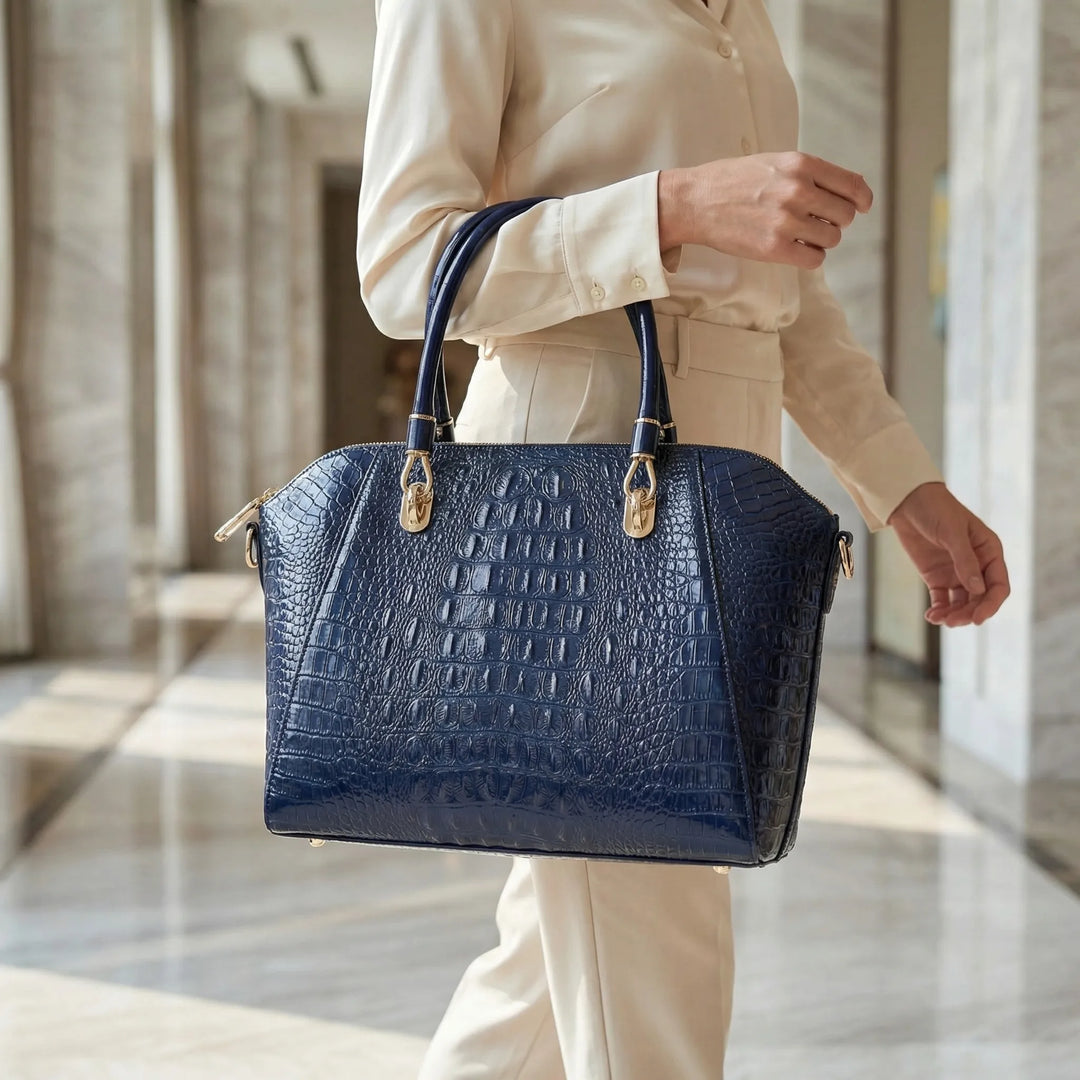 Structured Glossy Handbag - Vellara