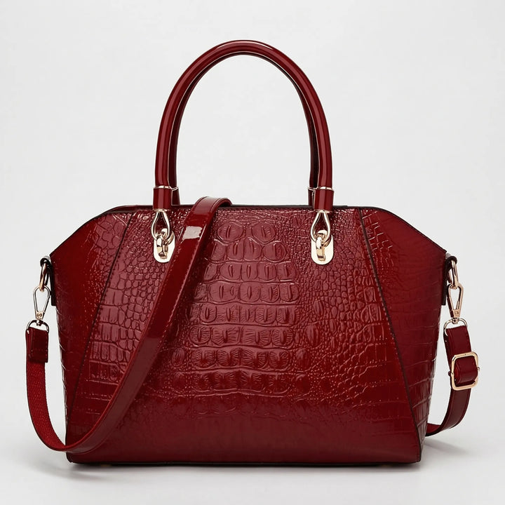 Structured Glossy Handbag - Vellara