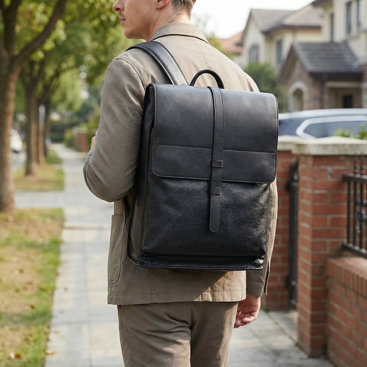 Structured Minimalist Flap-Top Backpack - Corvela