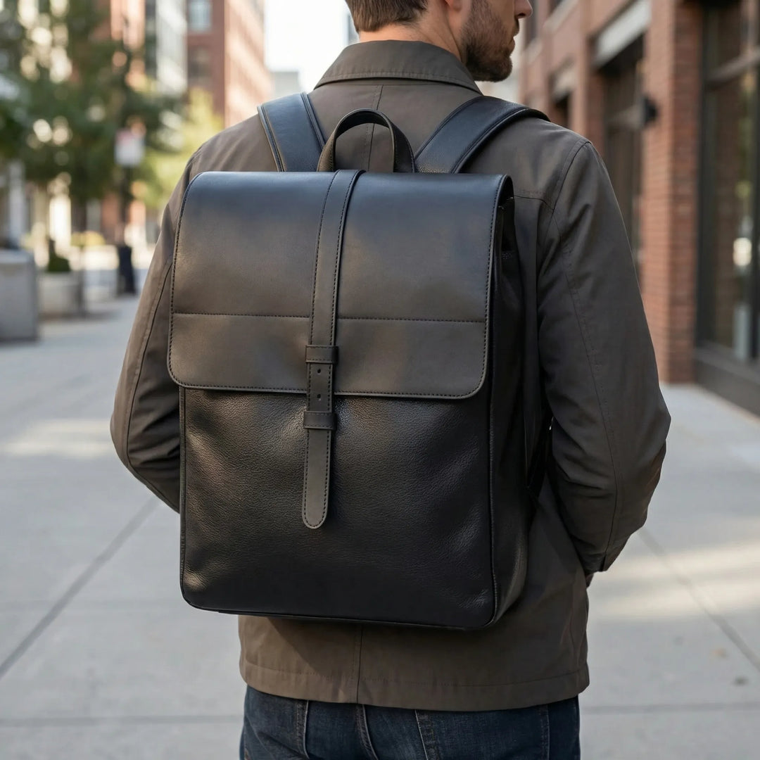 Structured Minimalist Flap-Top Backpack - Corvela