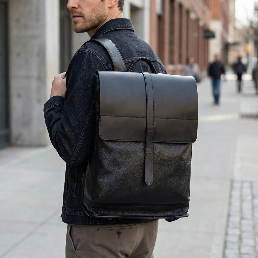 Structured Minimalist Flap-Top Backpack - Corvela