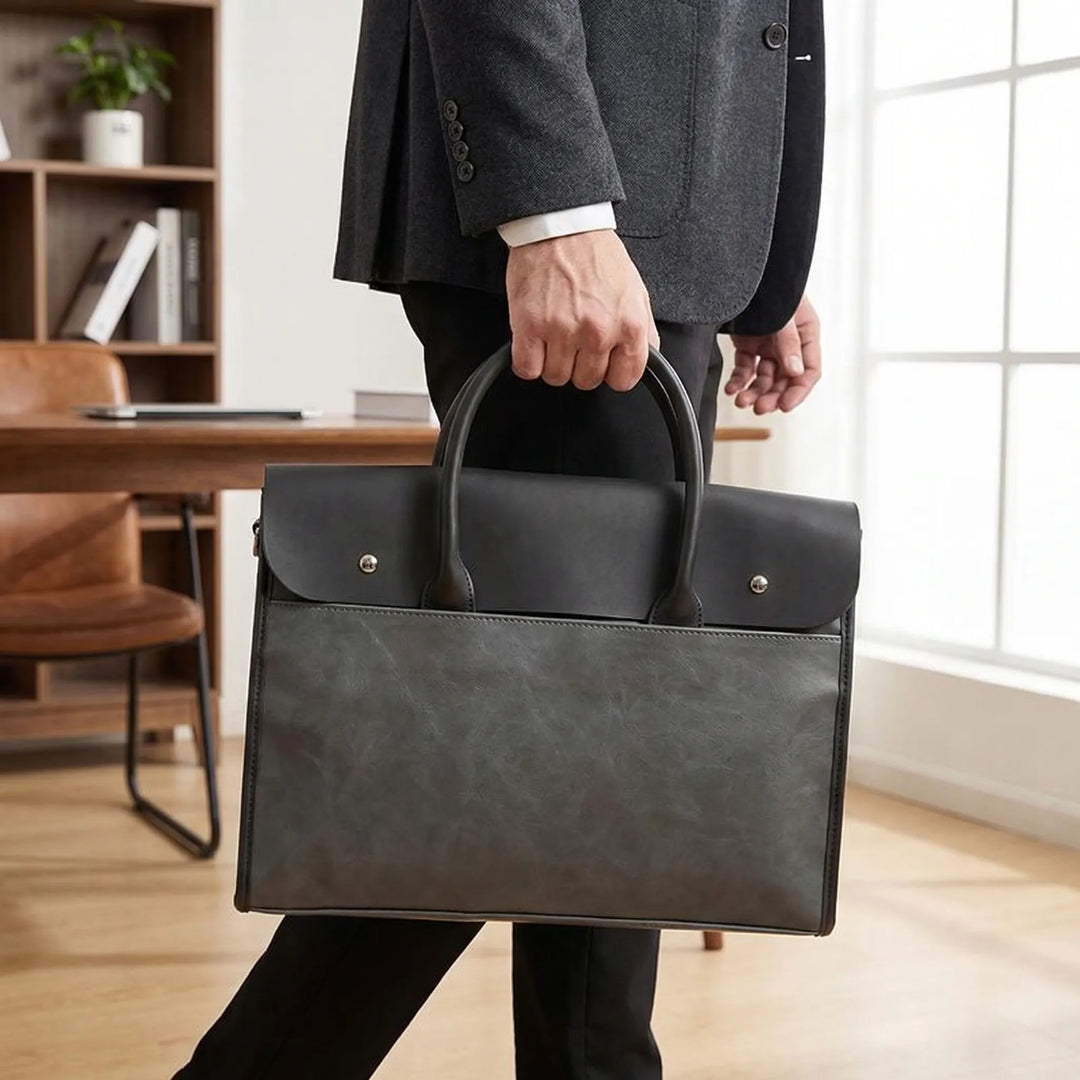 Structured Retro Briefcase - Portaso