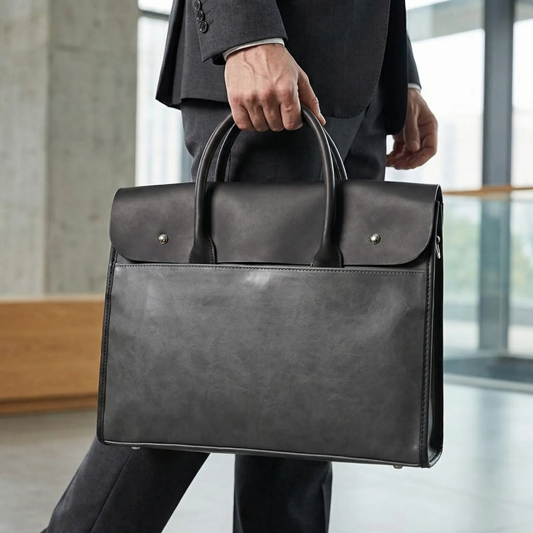 Structured Retro Briefcase - Portaso