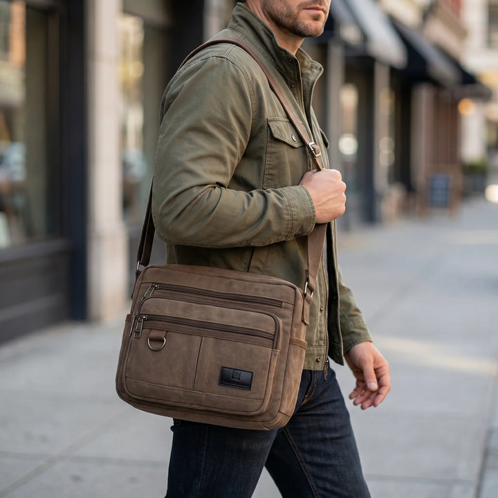 Multi-Compartment RFID Blocking Messenger Bag - Orgaroo