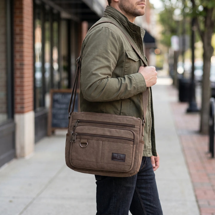 Multi-Compartment RFID Blocking Messenger Bag - Orgaroo
