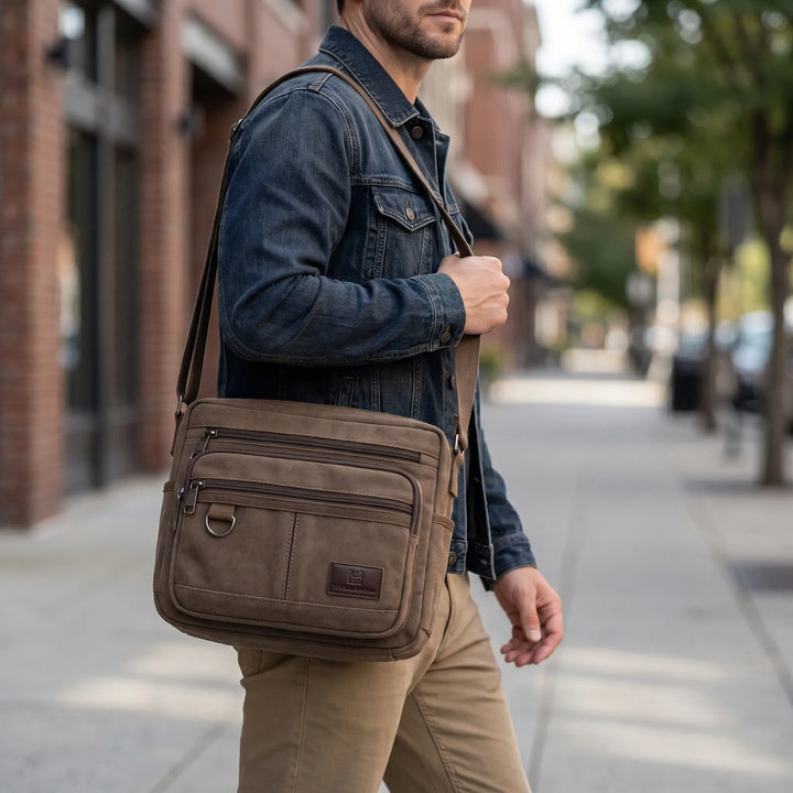 Multi-Compartment RFID Blocking Messenger Bag - Orgaroo