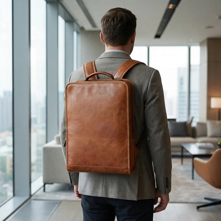Structured Full-Grain Backpack For Laptops - Struxpak