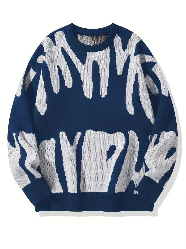 Men's Crewneck Sweatshirt, Warm with a Modern Abstract Pattern 3