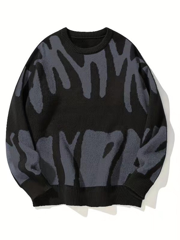 Men's Crewneck Sweatshirt, Warm with a Modern Abstract Pattern 4