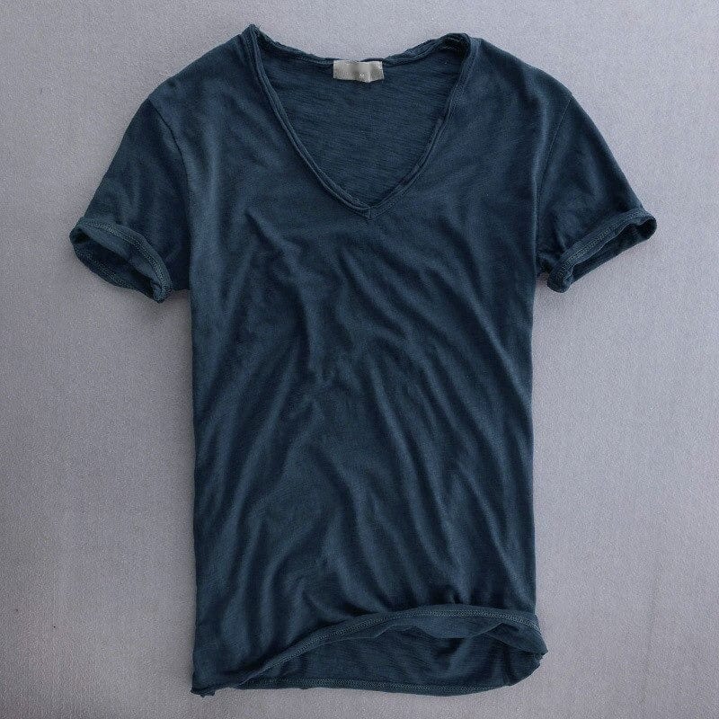 Men's Slim Fit V-Neck T-Shirt, Lightweight Textured Casual Summer Top 5