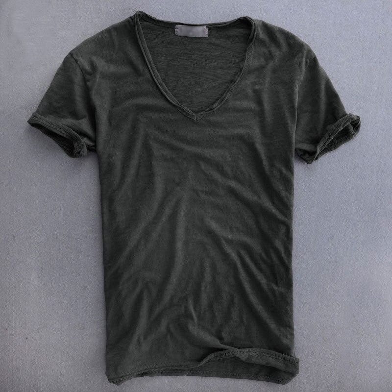 Men's Slim Fit V-Neck T-Shirt, Lightweight Textured Casual Summer Top 4