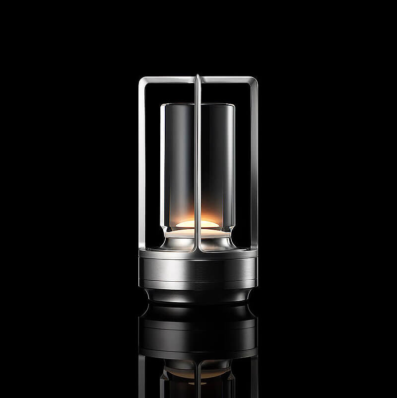 Cordless Touch Dimming Table Lamp with Open Frame Cylinder Shade 10