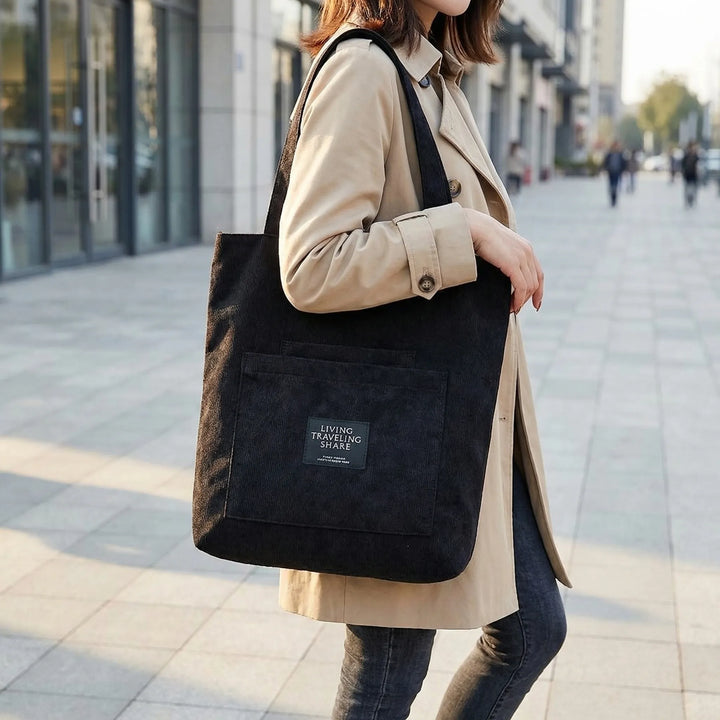 Textured Ribbed Tote Bag - Lumara