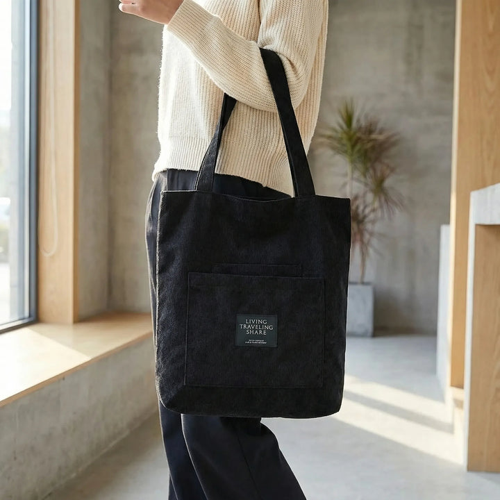 Textured Ribbed Tote Bag - Lumara