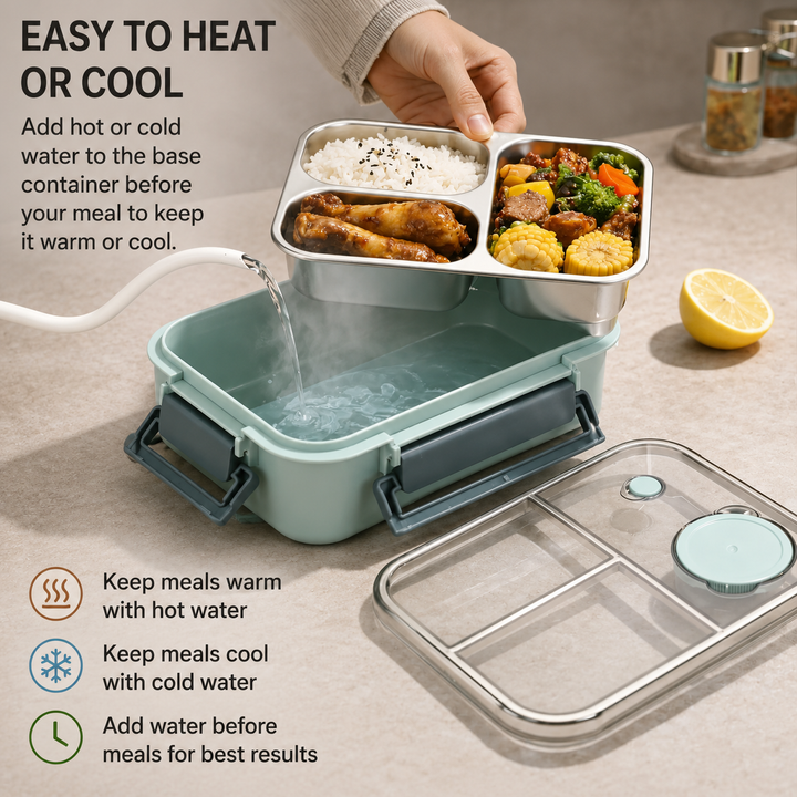 Insulated Food Thermos | Stainless Steel Compartments | Leakproof Lid 10