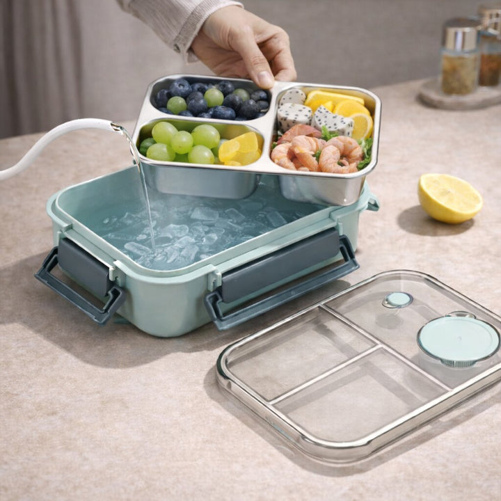 Insulated Food Thermos | Stainless Steel Compartments | Leakproof Lid 2