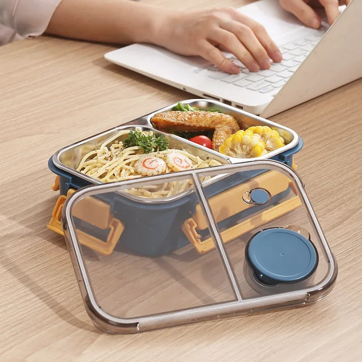 Insulated Food Thermos | Stainless Steel Compartments | Leakproof Lid 4