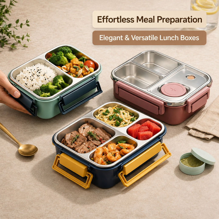 Insulated Food Thermos | Stainless Steel Compartments | Leakproof Lid 8