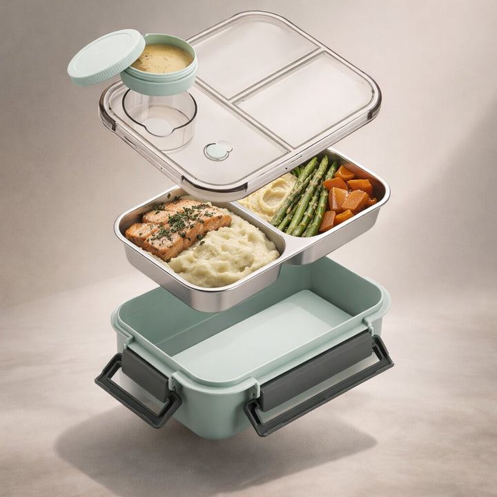Insulated Food Thermos | Stainless Steel Compartments | Leakproof Lid 9