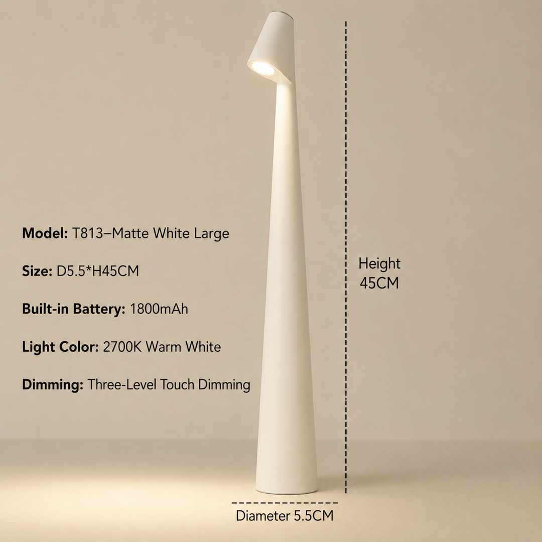 Cordless Designer LED Table Lamp with 3-Level Touch Dimming 22