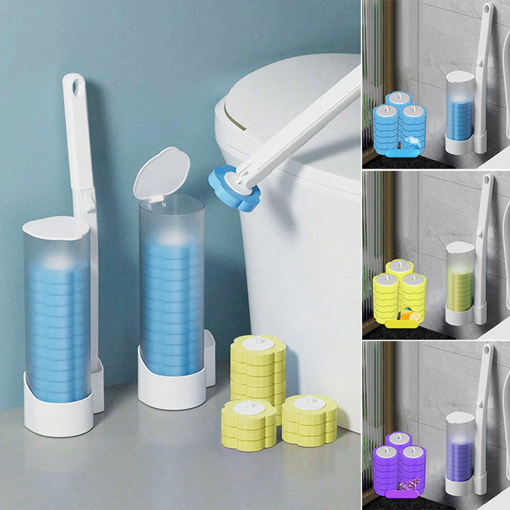 Disposable Toilet Brush | Antibacterial Hygienic Sponge Heads 16