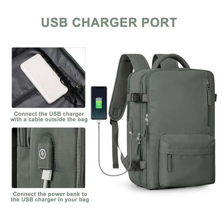 Multifunctional Women's Backpack 35L with USB Port 6