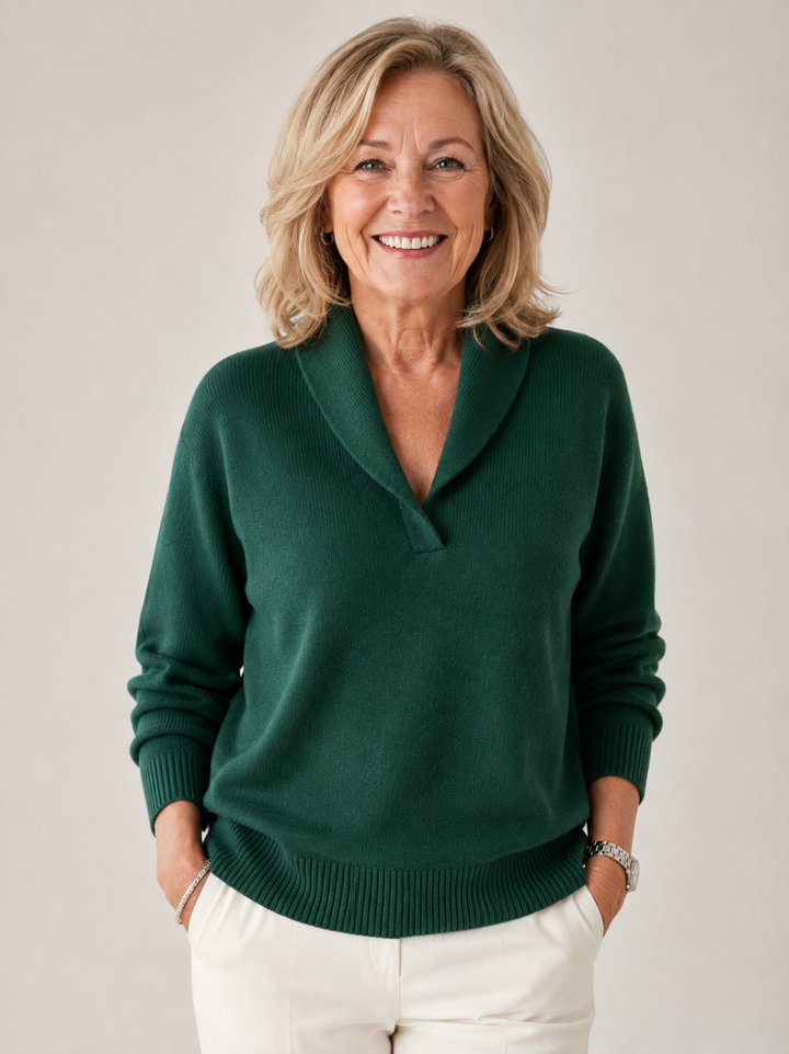 Women's Soft Sweater with Shawl Collar and Long Sleeves 9