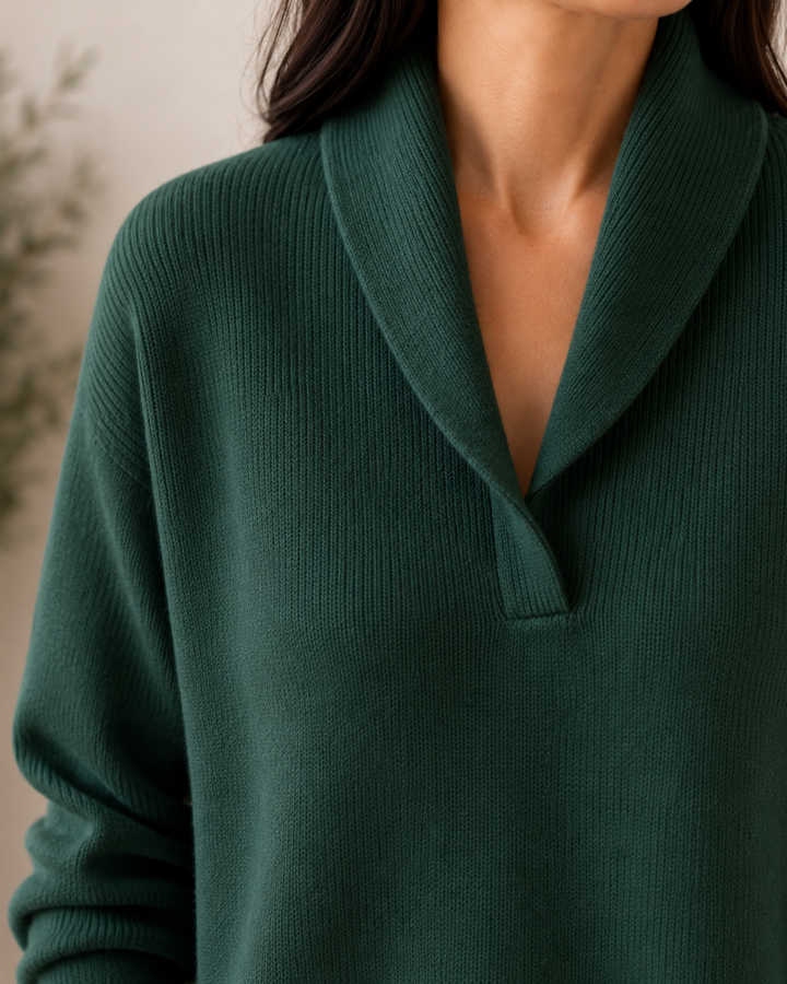 Women's Soft Sweater with Shawl Collar and Long Sleeves 12