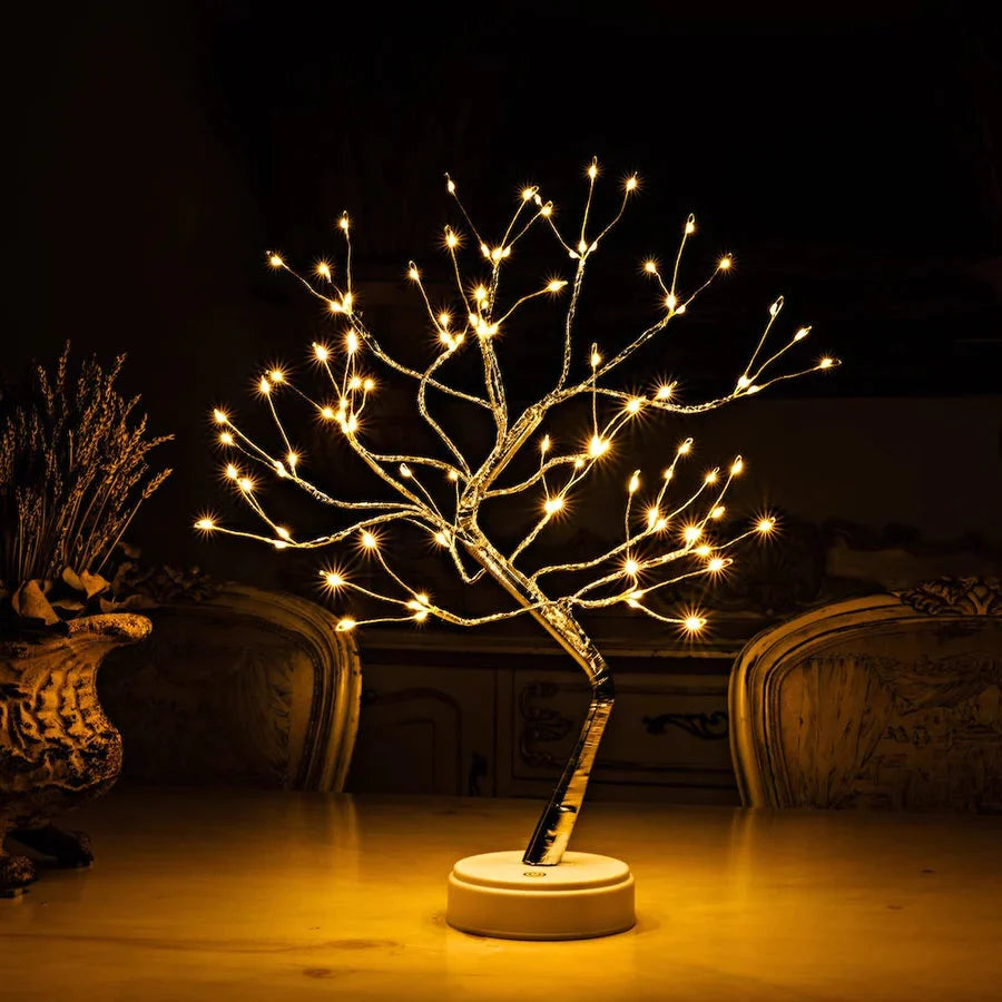 Handmade LED Tree Lamp with 108 Warm Lights, Bendable Branches, USB or Battery 2
