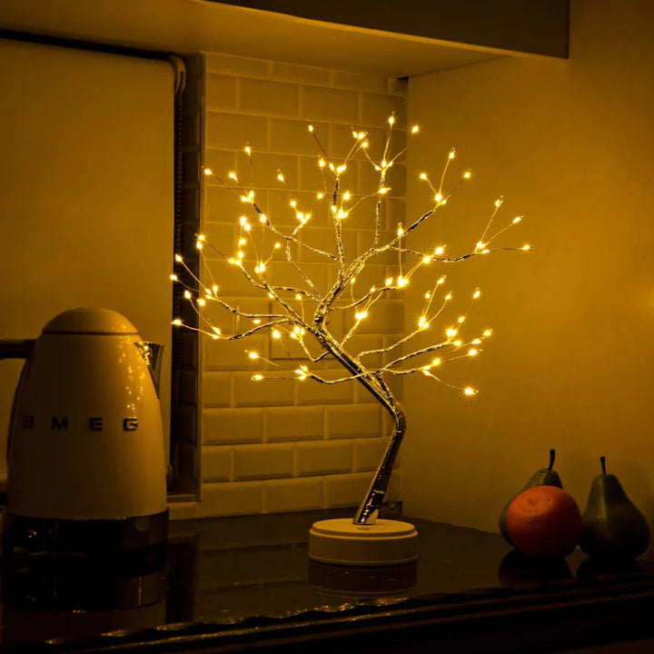 Handmade LED Tree Lamp with 108 Warm Lights, Bendable Branches, USB or Battery 5
