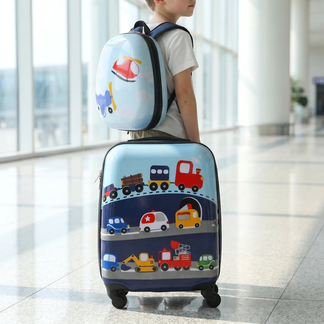 2-Piece kids Rolling Suitcase Backpack Set - Trovapack
