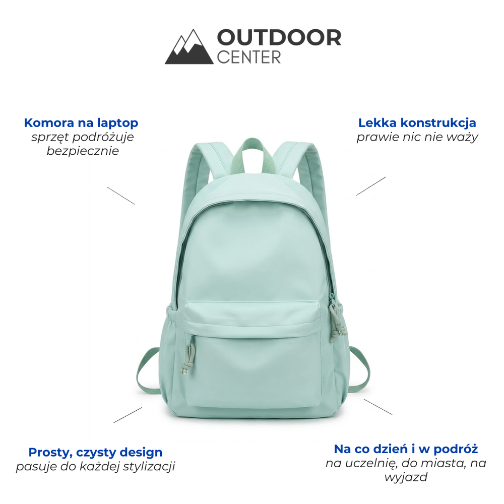 Women's Lightweight Nylon School Backpack in Pastel Colors 2