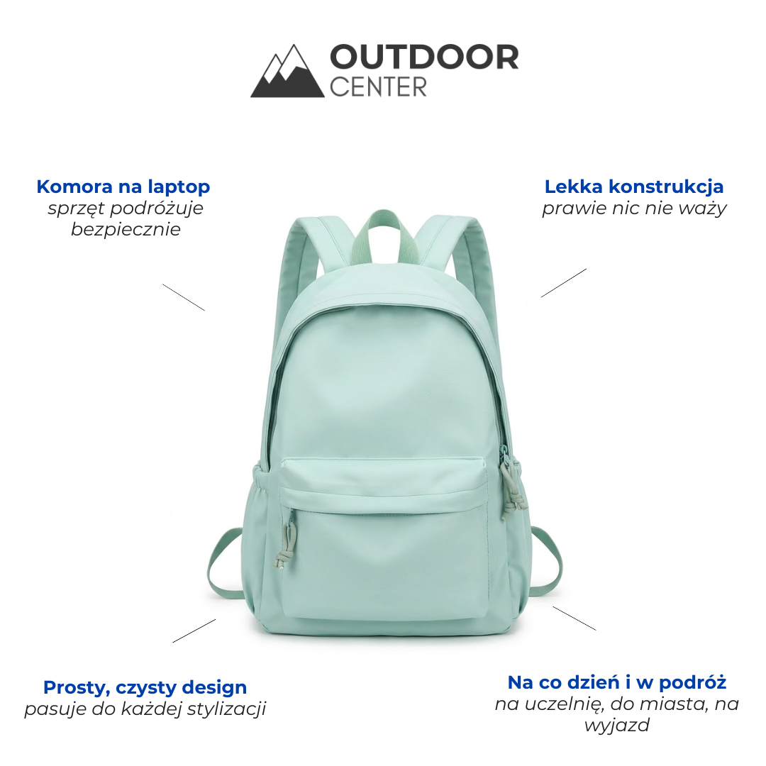 Women's Lightweight Nylon School Backpack in Pastel Colors 2