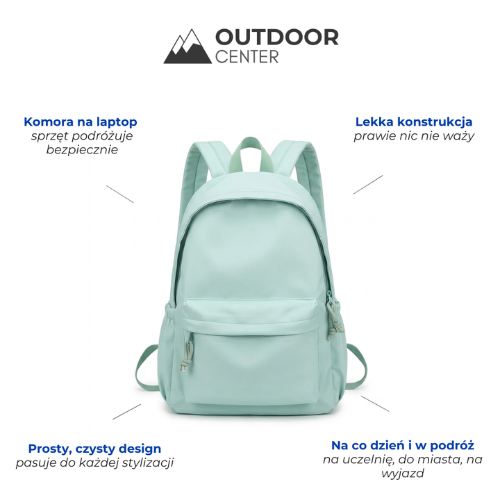 Women's Lightweight Nylon School Backpack in Pastel Colors 2