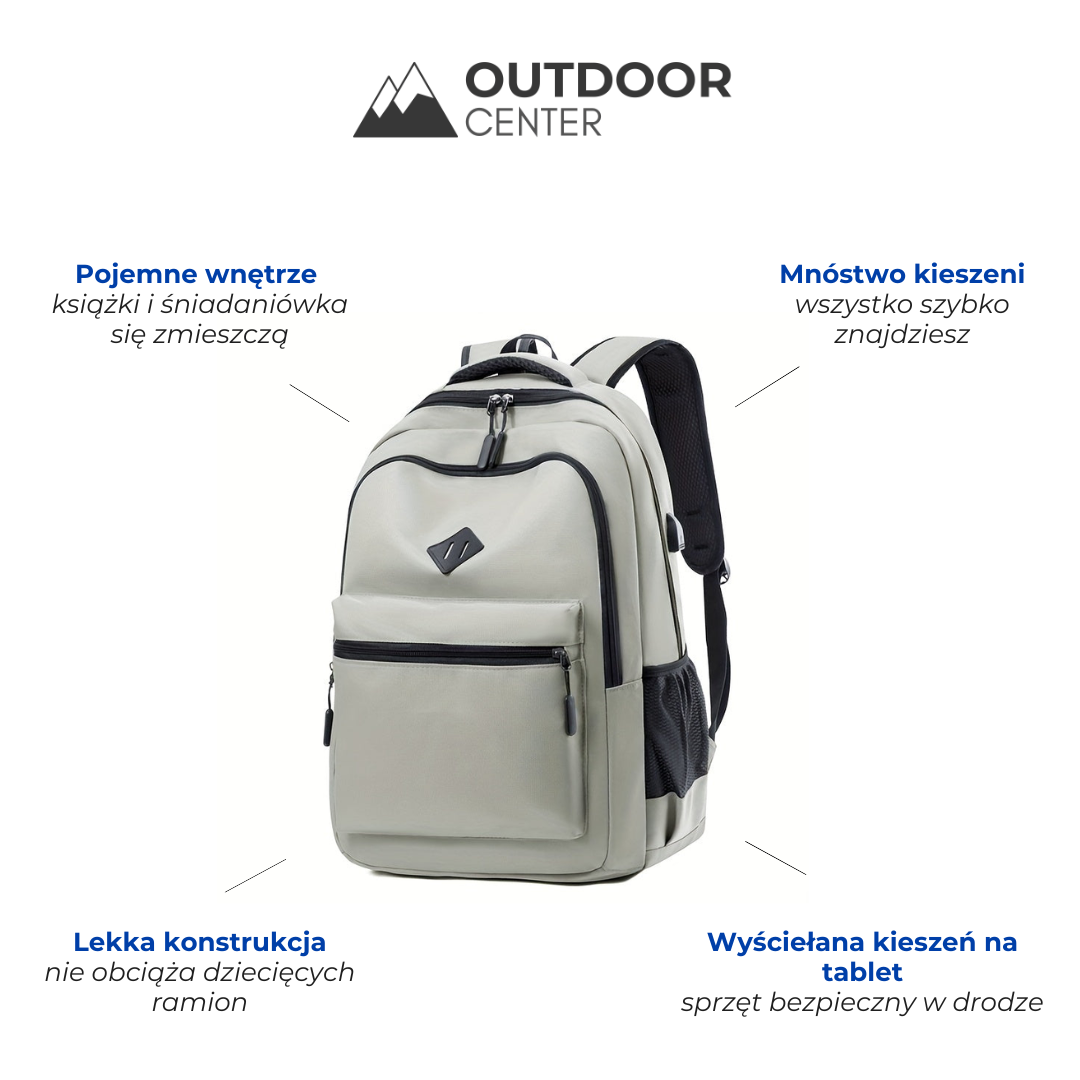 Urban School Backpack - Water-Resistant with Bottle Pocket 2