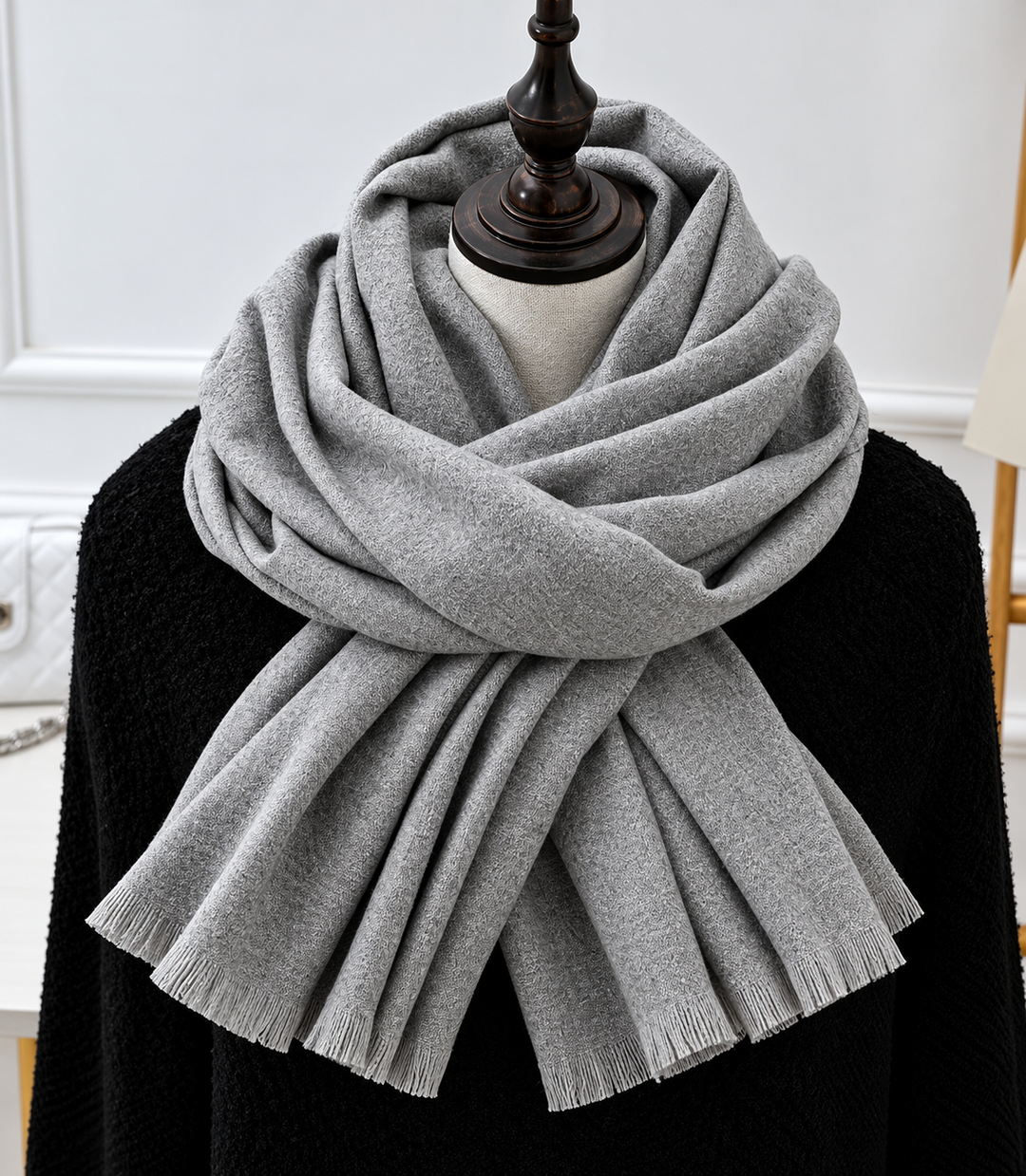 Unisex Fine Knit Scarf with Soft Draped Finish 1